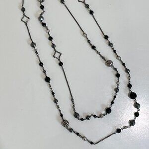 David Yurman Sterling Silver Quatrefoil and Bead Chain Necklace